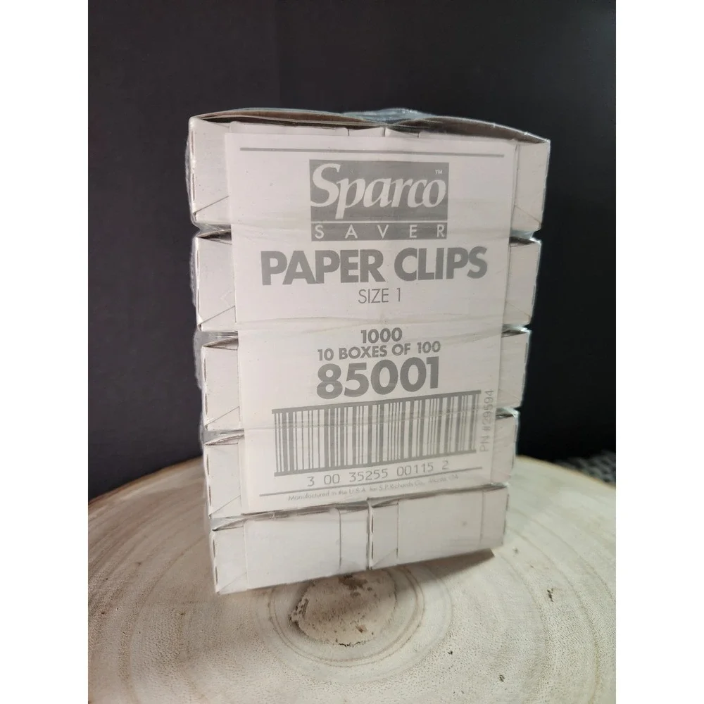 Sparco Saver Brand SPR85001 Paper Clip (1000 Count) 10 Boxes-100 Ea (PN# 29594)‎